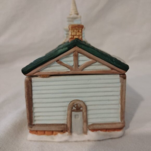 Vintage Hand Painted Porcelain Bisque Church Building Handcrafted - Picture 2 of 7